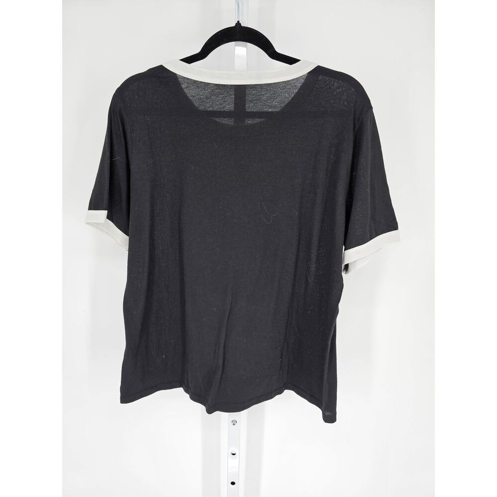 Misslook Womens Sz 2XL Short Sleeve T Shirt Black w/ Sunflower Print - Picture 4 of 4
